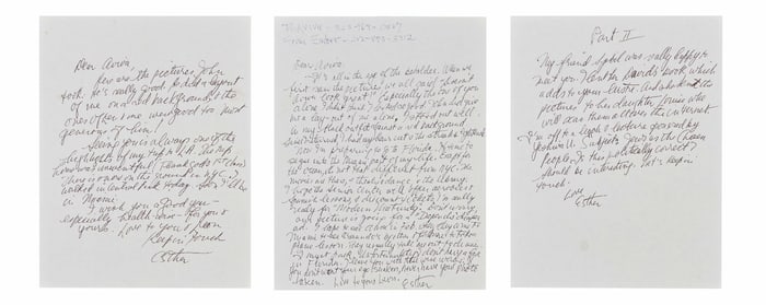 Leonard Cohen | Two Letters From Esther Cohen To Aviva Layton