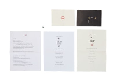 Leonard Cohen | Memorial Program and Reading And Lapel Pin