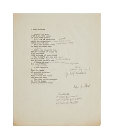 Leonard Cohen | Annotated Typed Manuscript "O Good Brothers"