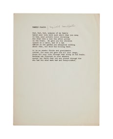 Leonard Cohen | Annotated Typed Manuscript "Prayer of My Wild Grandfather"
