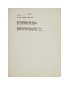 Leonard Cohen | Annotated Typed Manuscript "(Inquiry Into The Nature Of Cruelty)"