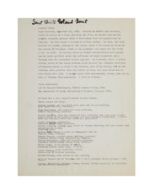 Leonard Cohen | Typed Humorous Biography For London Publisher