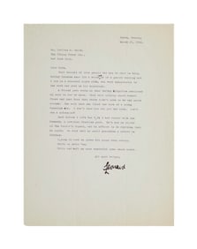 Leonard Cohen | 1963 Signed Letter From Hydra To His Editor Regarding The Favorite Game
