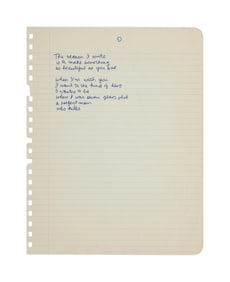 Leonard Cohen | Handwritten "The Reason I Write"