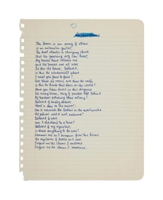 Leonard Cohen | Handwritten "The Broom Is An Army of Straw"