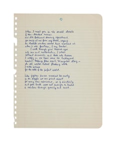 Leonard Cohen | Handwritten "When I Meet You In Small Streets"