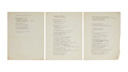 Leonard Cohen | Annotated Unpublished "Sherbrooke Street..." Poem