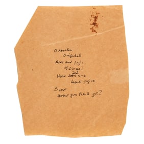 Leonard Cohen | Handwritten Verse "O Heretic O Infidel"