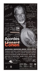 Leonard Cohen | Concert Poster Signed By Jackson Browne And Others
