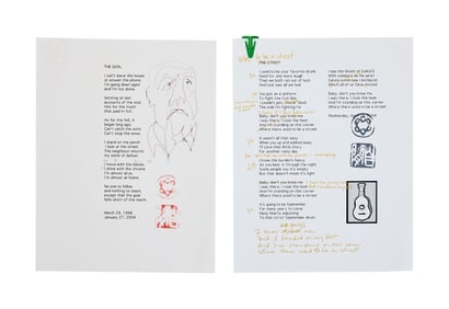 Leonard Cohen | Working Manuscripts for "A Street" And "The Goal"