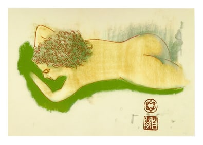 Leonard Cohen | "Her Hand In Sand" Print Green