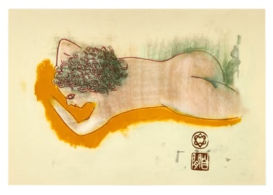 Leonard Cohen | "Her Hand In Sand" Print Gold