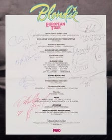 Jean-Michel Basquiat | Signed and Blondie Band-Signed Tour Program with Original Basquiat Sketch