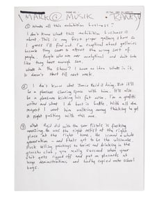 Banksy | Peace Is Tough Exhibition Faxed Interview Notes