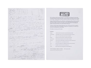 Banksy | Pictures on Walls (POW) Handwritten Mission Statement and Additional Pages