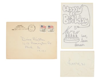 Sean Ono Lennon | 1987 Sent Birthday Card
