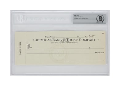 Babe Ruth | Personal Check (Beckett)
