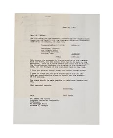 Harry Belafonte | SCLC 1962 Atlanta Conference Receipt