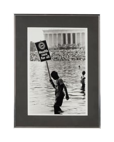 Harry Belafonte | Framed Photo of Man Holding Picket Sign at Lincoln Memorial