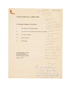 Harry Belafonte | Preliminary Prospectus for the Martin Luther King, Jr. Memorial