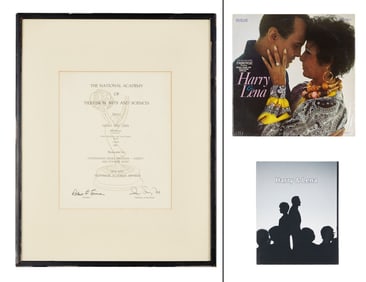 Harry Belafonte | "Harry and Lena" Emmy Nomination Certificate with Album and Book of Images