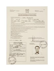 Harry Belafonte | 1990 South African Visa