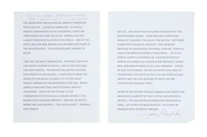 Harry Belafonte | Signed and Annotated NAACP Spingarn Medal Acceptance Speech