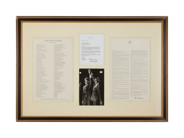 Harry Belafonte | Framed Bill Clinton Inauguration Letter, Poem and Image