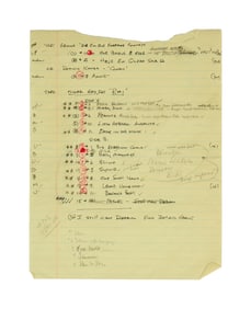 Harry Belafonte | Handwritten Songlist