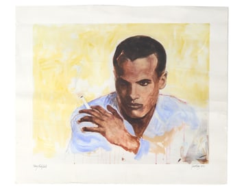 Harry Belafonte | Joan Baez Signed 2017 Portrait of Belafonte