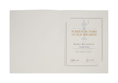 Harry Belafonte | "BlacKkKlansman" Screen Actors Guild Nomination Certificate