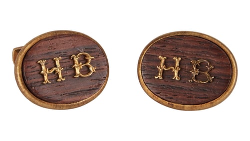 Harry Belafonte | Buccellati 18K Gold and Wood Personalized Cufflinks
