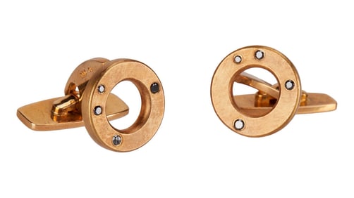 Harry Belafonte | Dunhill 18K Gold and Black Diamond Cufflinks