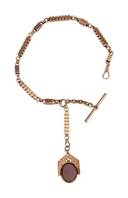 Harry Belafonte | Antique Rose Gold and Hardstone Watch Chain