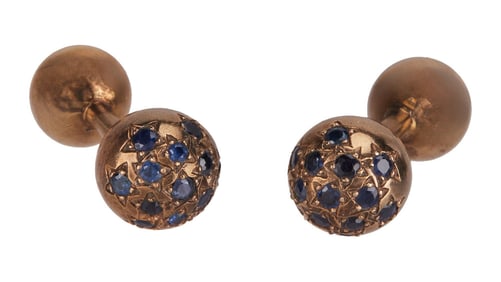 Harry Belafonte | 14K Gold and Sapphire Cufflinks