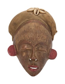 Harry Belafonte | African Tribal Carved Mask with Cowrie Shells