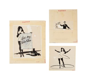 Playboy | LeRoy Neiman Set of Three Drawings of Femlin on Valentine's Day