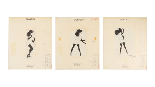 Playboy | LeRoy Neiman Set of Three Drawings of Femlin Dancing