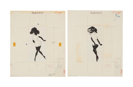 Playboy | LeRoy Neiman Set of Two Drawings of Femlin Dancing