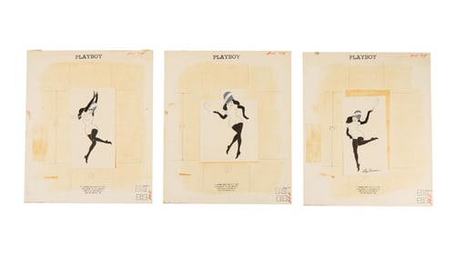 Playboy | LeRoy Neiman Set of Three Drawings of Femlin Dancing the Charleston