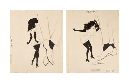 Playboy | LeRoy Neiman Set of Two Drawings of Femlin Demanding Attention