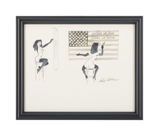 Playboy | LeRoy Neiman Femlin With American Flag