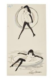 Playboy | LeRoy Neiman Drawings of Femlin with an Inner Tube
