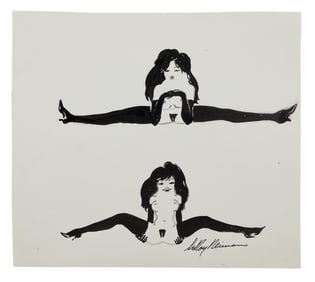 Playboy | LeRoy Neiman Drawings of Femlin Doing the Splits