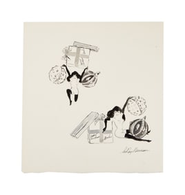 Playboy | LeRoy Neiman Drawings of Christmas Themed Femlin