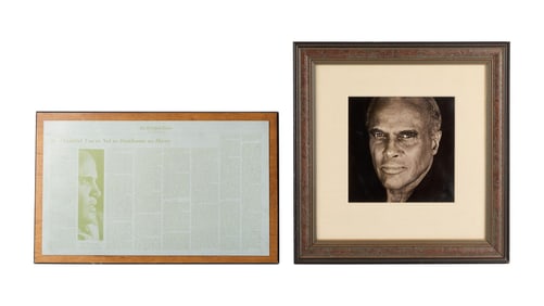 Harry Belafonte | Framed Photo and New York Times Article Plaque