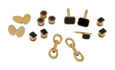 Harry Belafonte | Group of Gold-Plated Cufflinks and Shirt Studs