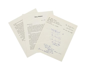 Harry Belafonte | Letter and Handwritten Notes to Janet Reno