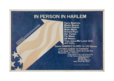 Harry Belafonte | 1974 "In Person in Harlem" Event Poster
