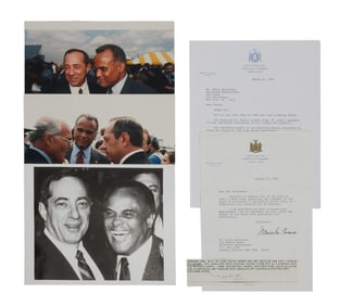 Harry Belafonte | Group of Four Photos, Correspondence with Mario Cuomo